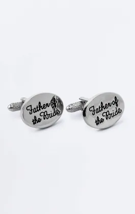 Silver Coloured Father of the Bride Cufflinks