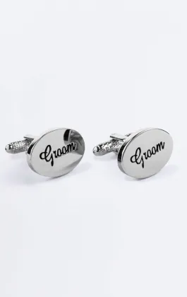 Silver Coloured Groom Cufflinks