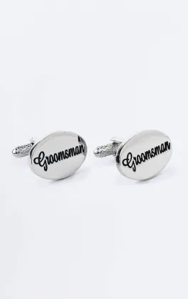 Silver Coloured Groomsman Cufflinks