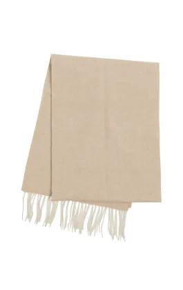 Camel Herringbone Wool Scarf