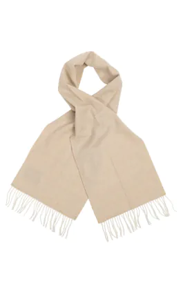 Camel Herringbone Wool Scarf