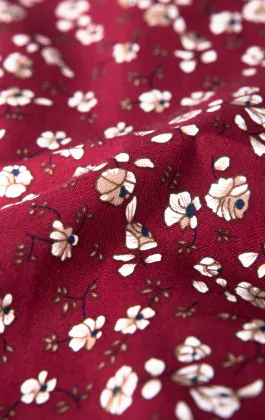 Red and White Floral Handkerchief