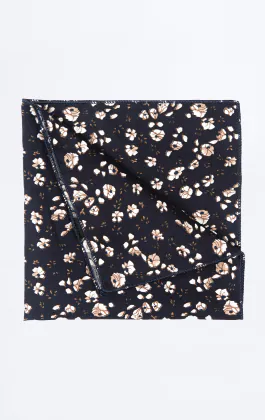 Blue and White Floral Handkerchief