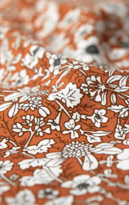 Orange Floral Handkerchief
