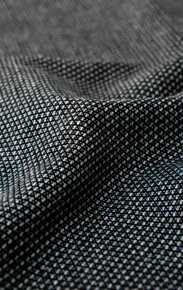 Grey Weave Handkerchief with Burgundy Tipping