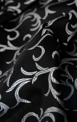 Black/Silver Edwardian Swirl Jacquard Cravat