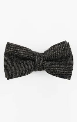 Grey Twill Tweed Bow Tie