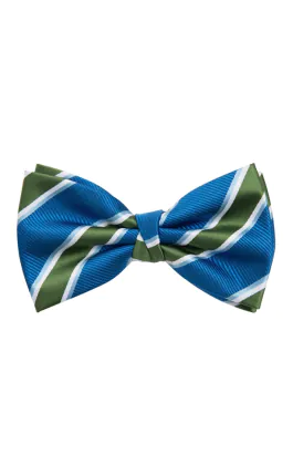 Green & Blue Striped Bow Tie