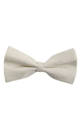 Boys Pearl White Paisley Bow Tie