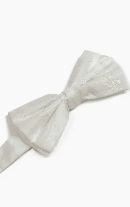 White Paisley Bow Tie