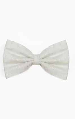 White Paisley Bow Tie