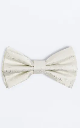 Ivory Paisley Bow Tie