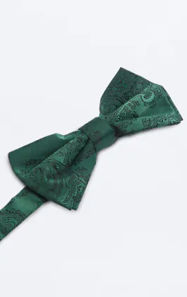 Racing Green Paisley Bow Tie