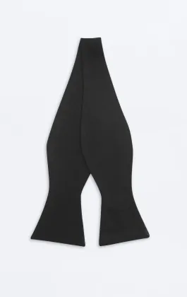 Self-Tie Black Silk Bow Tie