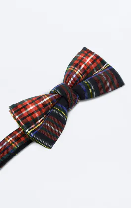 Navy Blue Tartan Pre-Tied Bow Tie
