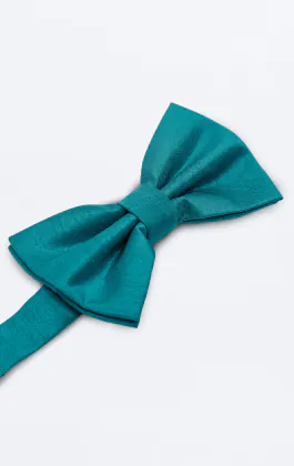 Turquoise Dupion Bow Tie