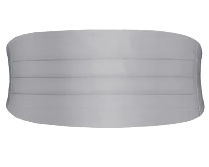 Silver Poly Cummerbund