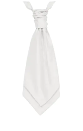 White Dupion Cravat (Pre-Tied & Hand Tied)