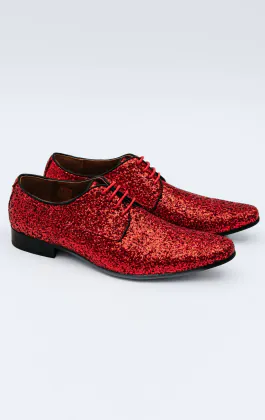 Dobell Red Glitter Shoes