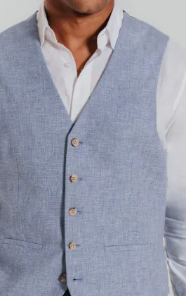 Light Blue Linen Vest