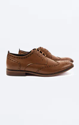 Dobell Tan Derby Brogue Shoes