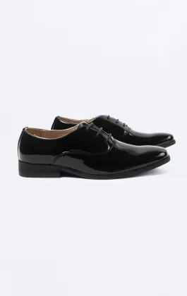 Boys Black Patent Classic Dress Shoes