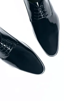 Navy Patent Contemporary Dress Shoes