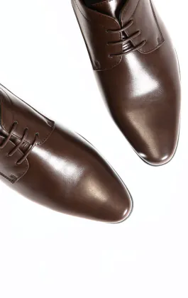 Dobell Dark Brown Plain Derby Shoes