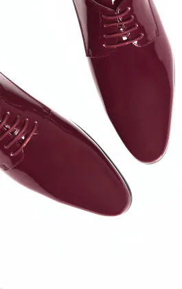 Dobell Burgundy Patent Contemporary Dress Shoes
