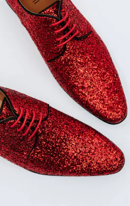 Dobell Red Glitter Shoes