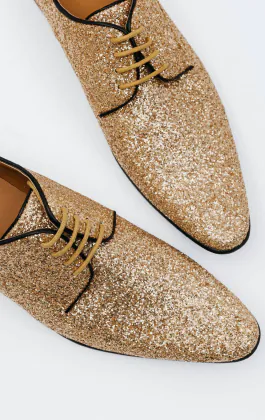 Dobell Gold Glitter Shoes