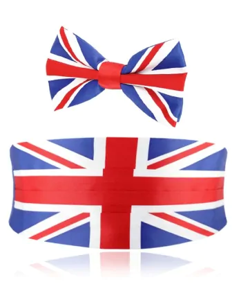 union jack bow tie and cummerbund