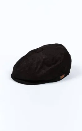Black Corduroy Newsboy Cap