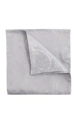 Dobell Silver Paisley Handkerchief