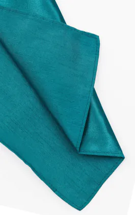 Turquoise Dupion Handkerchief