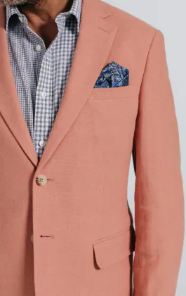 Coral Linen Twill Jacket