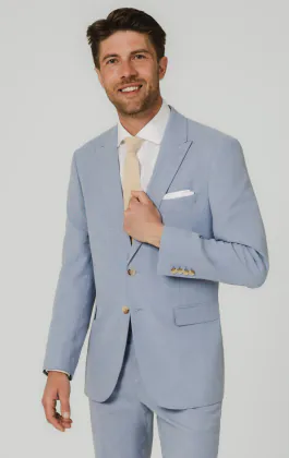 Light Blue Hopsack Suit Jacket