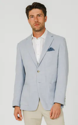 Light Blue Textured Weave Jacket