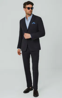 Navy Pure Linen Suit Jacket