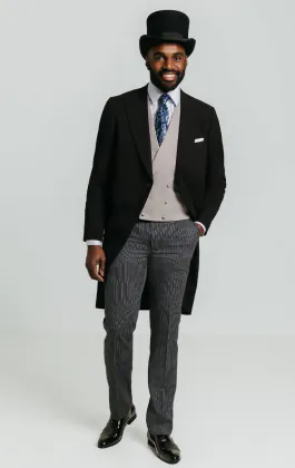 Dobell Black Slim Fit Morning Suit