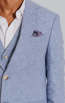 Light Blue Linen Suit Jacket