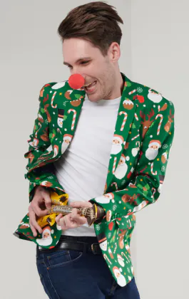 Santa & Friends Green Christmas Jacket