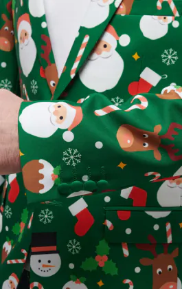 Santa & Friends Green Christmas Jacket