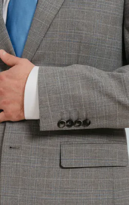 Light Grey Check Suit Jacket