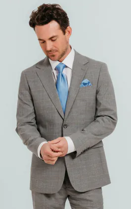 Light Grey Check Suit Jacket