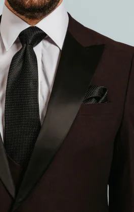Burgundy Peak Lapel Tuxedo Jacket