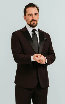 Burgundy Peak Lapel Tuxedo Jacket