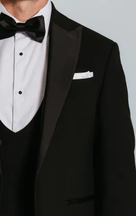 Black Slim-Fit Dinner Jacket with Peak Lapel