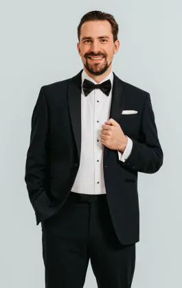 Navy Shawl Lapel Tuxedo Jacket