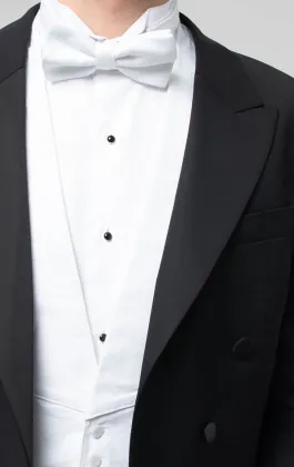 2 Piece White Tie, Tuxedo Shirt, Vest & Bow Tie